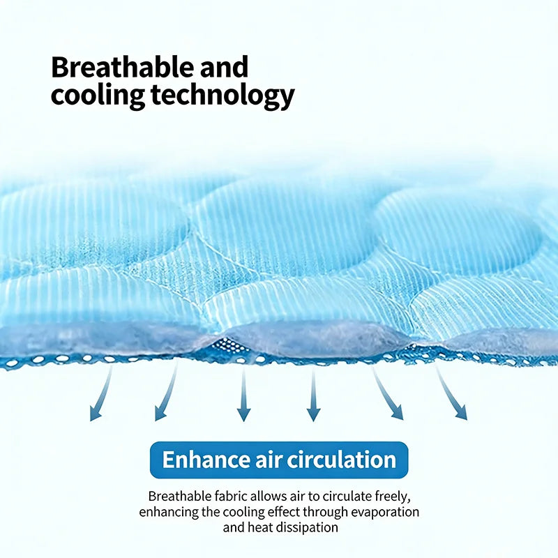 Summer Ice Silk Pet Cooling Mat Breathable And Cool For Dogs Cats Non Slip Heat Relief Bed Portable Washable Summer Pet Supplies
