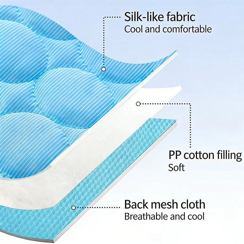 Summer Ice Silk Pet Cooling Mat Breathable And Cool For Dogs Cats Non Slip Heat Relief Bed Portable Washable Summer Pet Supplies